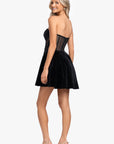 "Knox" Short Velvet Party Applique Dress