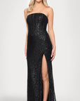 "Jenée" Long Corset Sequin Dress