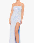 "Gemma" Long Iridescent Sequin Open Back Dress