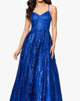 "Kelly" Long Glitter Sweetheart Neckline Gown