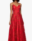 "Kelly" Long Glitter Sweetheart Neckline Gown