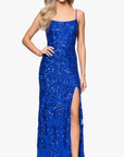 "Harper" Sequin Rose Pattern Floor Length Dress