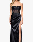 "Irina" Satin Embellished Corset Floor Length Dress
