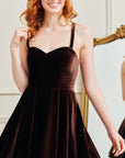 "Ella" Short Velvet Tie Up Back Dress