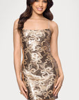 "Rosie" Sequin Tieback Spaghetti Strap Short Dress