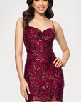 "Piper" Sequin Spaghetti Strap Short Dress