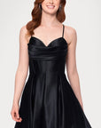 "Lindsay" Short Satin Corset Tie Up Back Dress