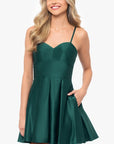 "Nina" Short Satin Sweetheart Party Dress