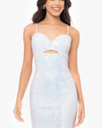 "Cindy" Short Sequin Keyhole Cutout Party Dress