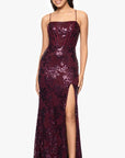 "Annie" Long Sequin Lace Corset Dress