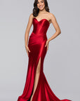 "Amber" Satin Strapless Trumpet Dress