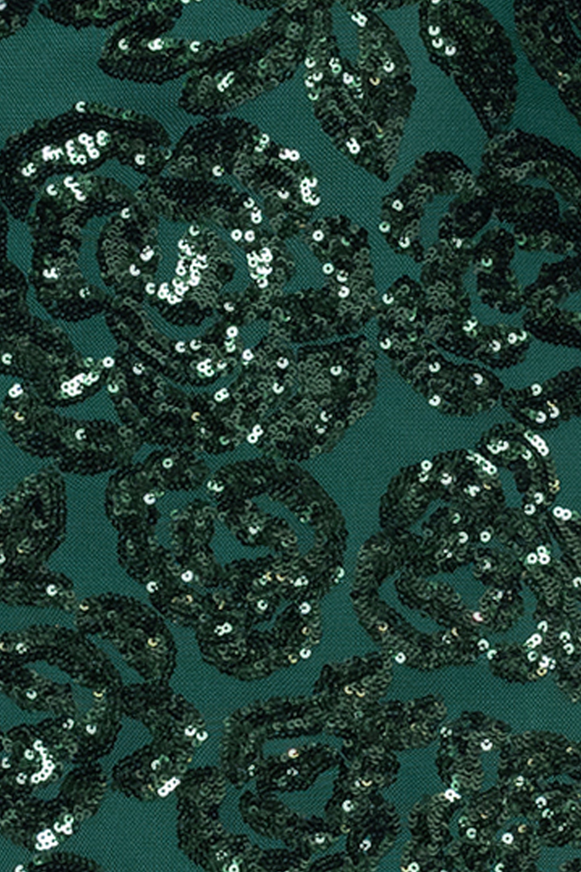 Blondie Nites "Lyra" Sequin Rose Pattern One Shoulder Floor Length Dress