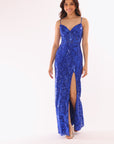 "Kelsey" Long Lace Boning Bodice Dress
