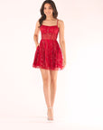 "Catherine" Short Glitter Illusion Party Dress