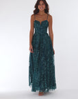 "Lory" Glitter A-Line Floor Length Dress