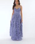 "Lexi" Glitter Mesh Sweetheart Floor Length Dress