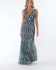 "Lydia" Glitter Mesh Floor Length Dress