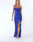 "Kenny" Sequin Sweetheart Floor Length Dress