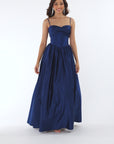 "Jeannie" Satin Sweetheart Tie Back Floor Length Dress