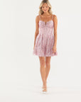 "Mandy" Short Glitter Notch Party Dress
