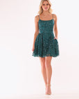 "Becca" Glitter Mesh Short Party Dress