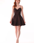 "Lindsay" Short Satin Corset Tie Up Back Dress