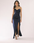"Daisy" Satin Strapless Floor Length Dress