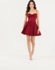 "Destiny" Short Satin Twist Corset Dress