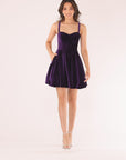 "Ella" Short Velvet Tie Up Back Dress