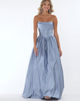 "Alice" Satin Strapless Floor Length Dress