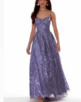"Stella" Glitter Pinch Tie Back Ballgown
