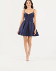 "Vicki" Lamour Satin Beaded Party Dress