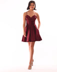 "Lindsay" Short Satin Corset Tie Up Back Dress