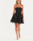 "Minnie" Short Strapless Corset Ruffle Dress