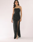 "Renee" Sequin Corset Floor Length Dress