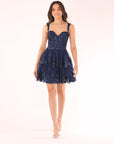 Blondie Nites "Alexandra" Short Mesh Illusion Party Dress