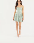 "Quinn" Short Glitter Straight Neck Party Dress