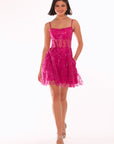 "Catherine" Short Glitter Illusion Party Dress