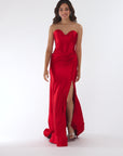 "Amber" Satin Strapless Trumpet Dress