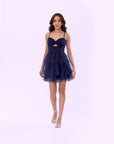 "Alice" Short Mesh Ruffled Cutout Dress