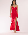 "Daisy" Satin Strapless Floor Length Dress