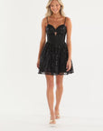 "Deanna" Short Party Glitter Spaghetti Dress