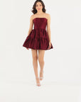 "Sherri" Short Strapless Lamour Satin Tier Party Dress