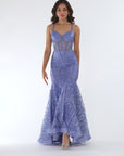 "Tessa" Glitter Backless Floor Length Dress