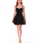 "Ella" Short Velvet Tie Up Back Dress