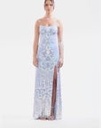 "Amy" Long Sequin Pattern Floor Length Dress