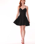 "Lindsay" Short Satin Corset Tie Up Back Dress