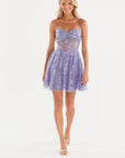 "Gloria" Short Glitter Party Tieback Dress