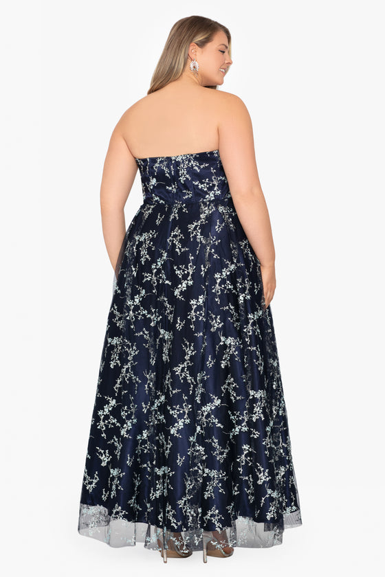 Plus "Abigail" Long Corset Glitter Ball Gown
